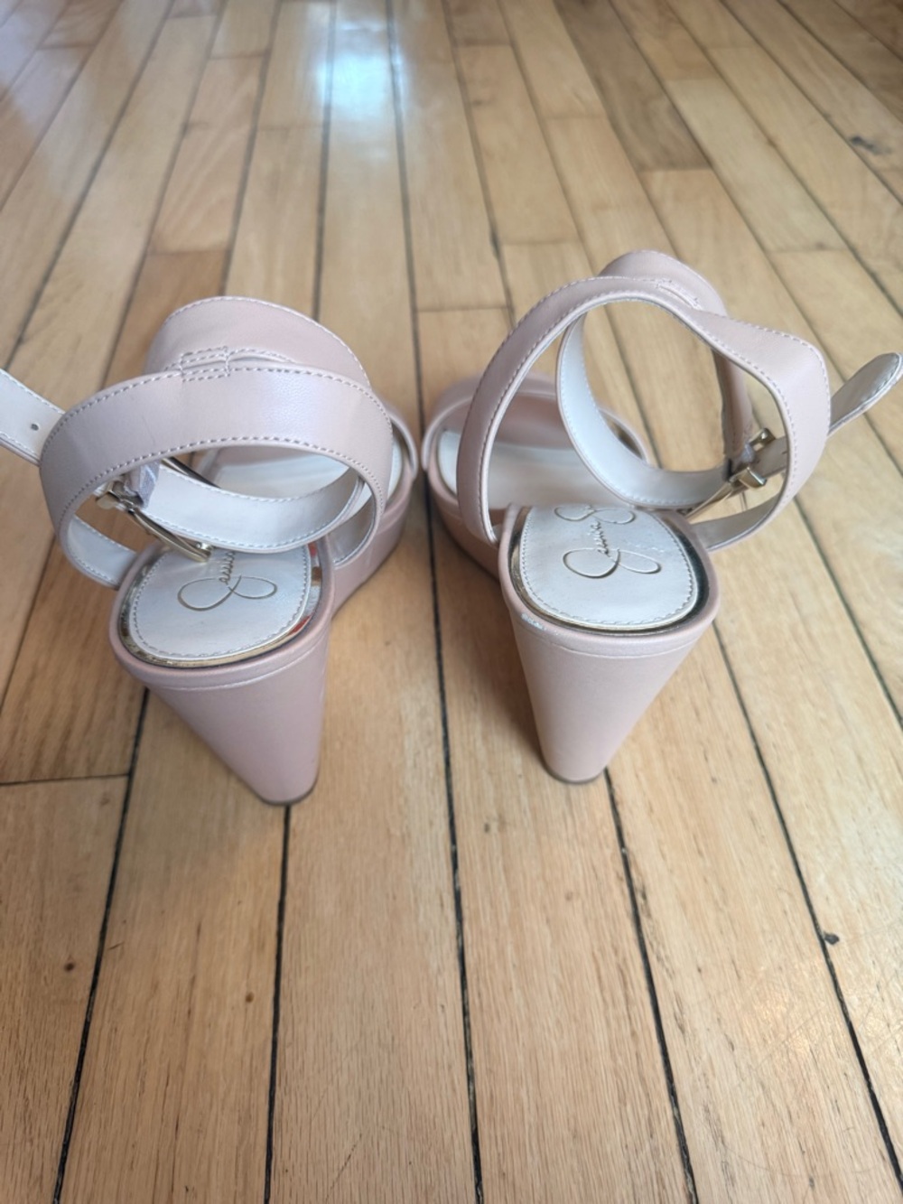 Jessica Simpson Women's Ankle-Strap Wedge Sandal in Nude - Picture 4 of 7